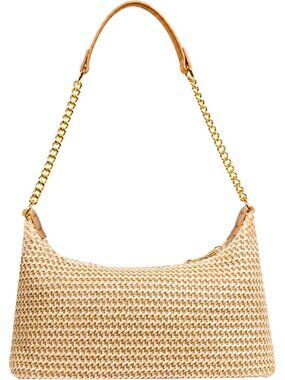 Straw Beach Bags Boho Woven Shoulder Bag Summer Hobo Bags Crochet Small Purse Cr